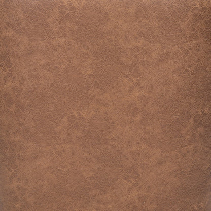 29" Brown And Black Faux Leather And Upholstered Tufted Chesterfield Chair