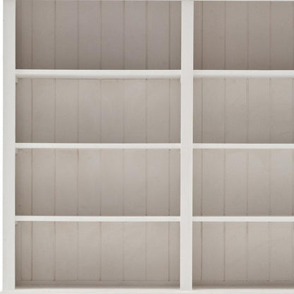87" White Solid Wood Side Board with Hutch