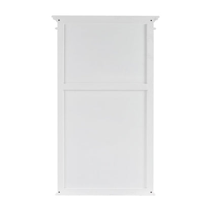 White Solid Wood Adjustable Four Tier Bookcase