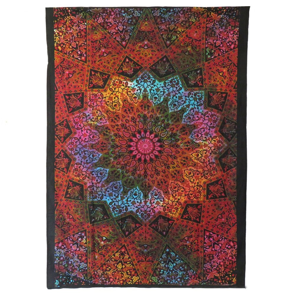 Red and Black Floral Cotton