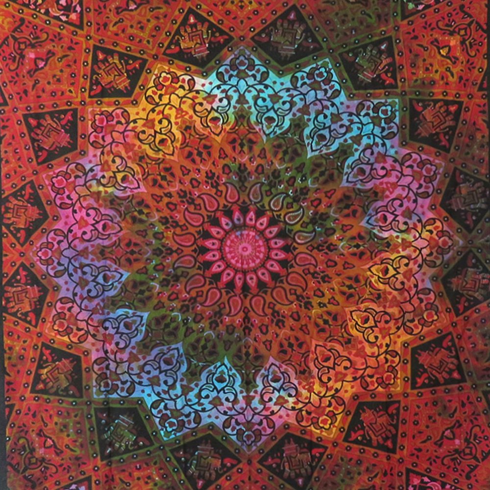 Red and Black Floral Cotton