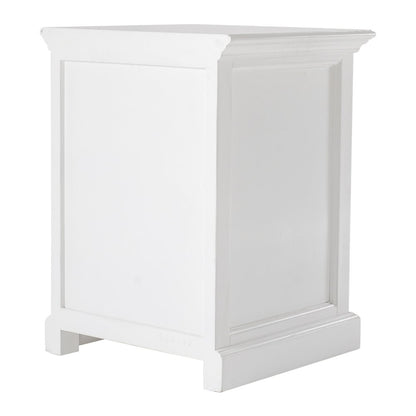 24" White Solid Wood Distressed One Drawer Nightstand