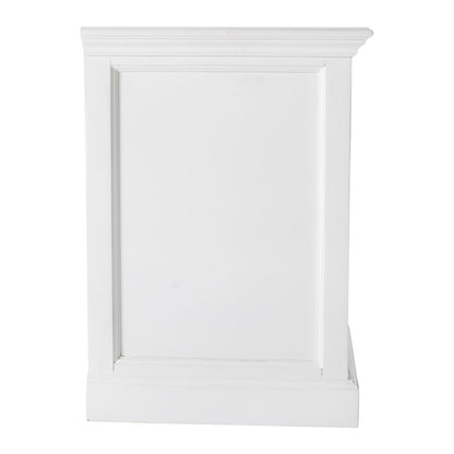24" White Solid Wood Distressed One Drawer Nightstand