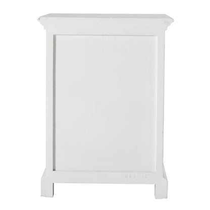 24" White Solid Wood Distressed One Drawer Nightstand