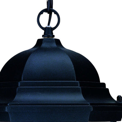 Black Lantern Beveled Metal Dimmable Chandelier With Clear Shades