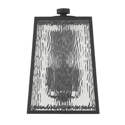 Black And Clear Four Light Seeded Dimmable Outdoor Hanging Lights With Bronze Shades