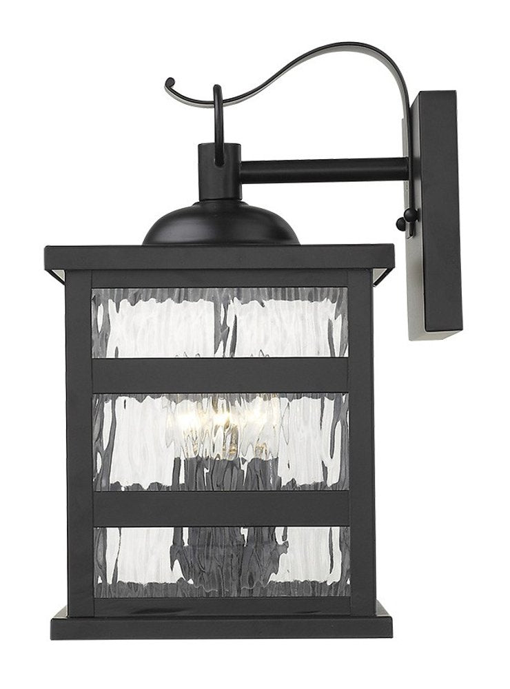 Black And Clear Three Light Transparent Dimmable Outdoor Hanging Lights With Black Shades