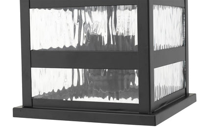 Black And Clear Three Light Transparent Dimmable Outdoor Hanging Lights With Black Shades