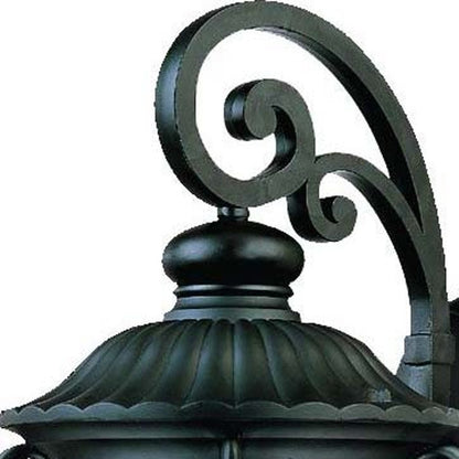 Black And Clear Three Light Seeded Dimmable Outdoor Hanging Lights With Black Shades