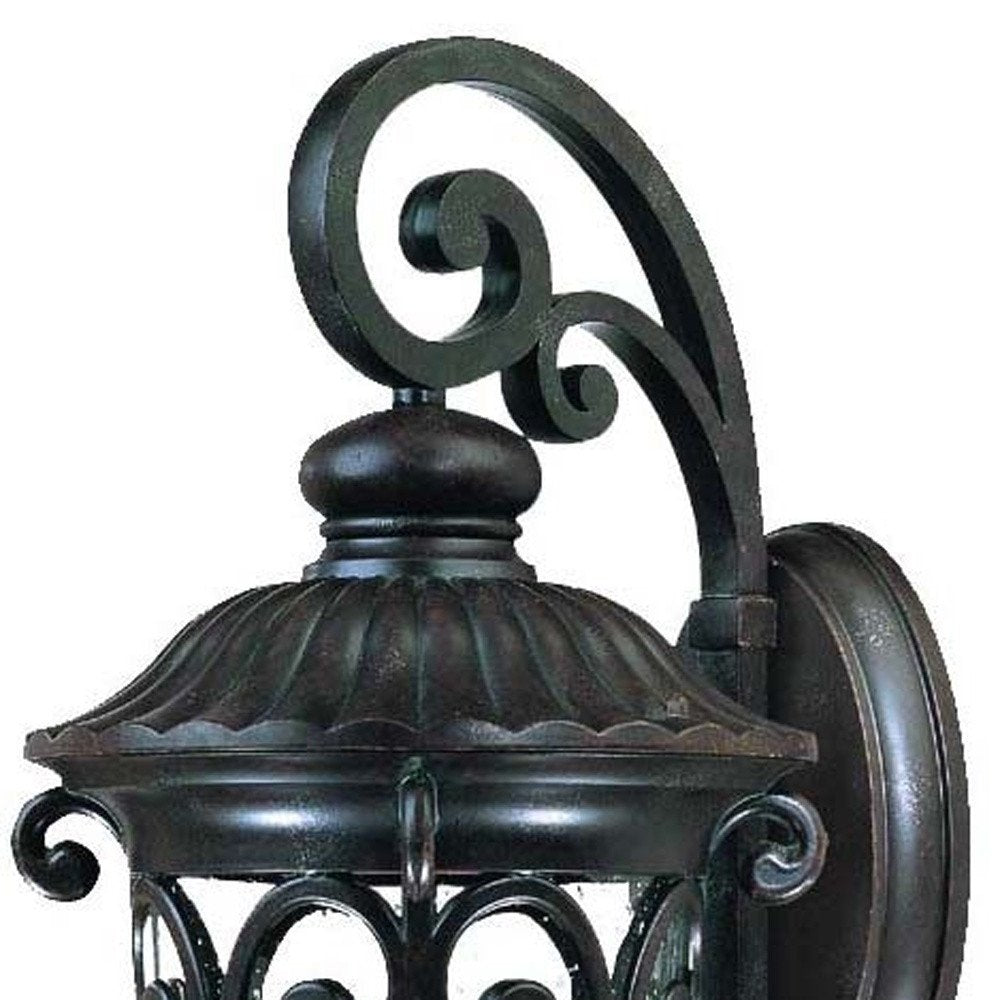 Black And Clear Three Light Seeded Dimmable Outdoor Hanging Lights With Black Shades