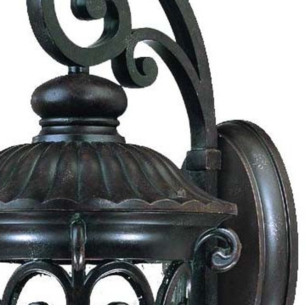 Black And Clear Three Light Seeded Dimmable Outdoor Hanging Lights With Black Shades