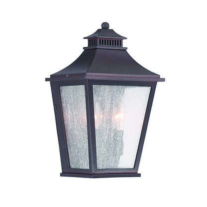 Black And Clear Two Light Transparent Dimmable Outdoor Hanging Lights With Antiqued Brass Shades