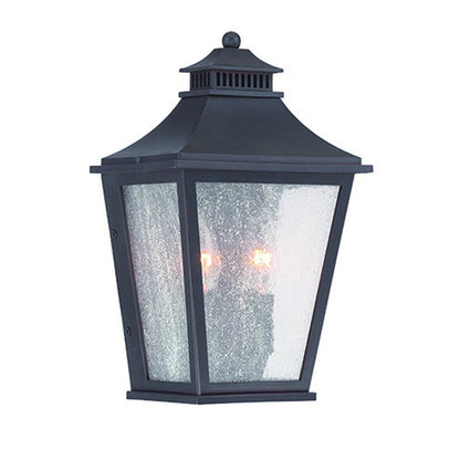 Black And Clear Two Light Transparent Dimmable Outdoor Hanging Lights With Black Shades