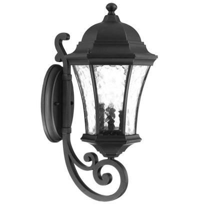 20" Black And Clear Metal and Glass Flush Mounted Sconce