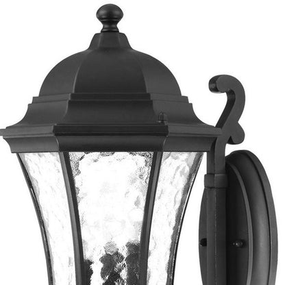 20" Black And Clear Metal and Glass Flush Mounted Sconce