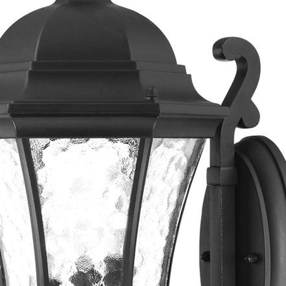 20" Black And Clear Metal and Glass Flush Mounted Sconce