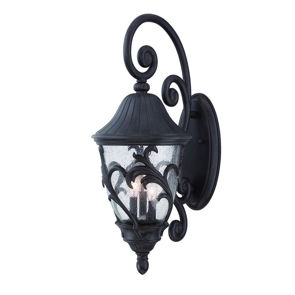30" Black And Clear Plastic and Glass Vanity Flush Mounted Sconce