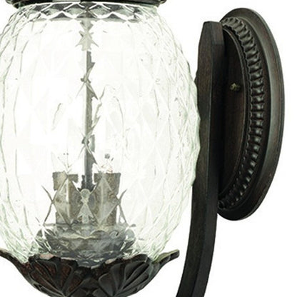 22" Black And Clear Metal and Glass Vanity Flush Mounted Sconce