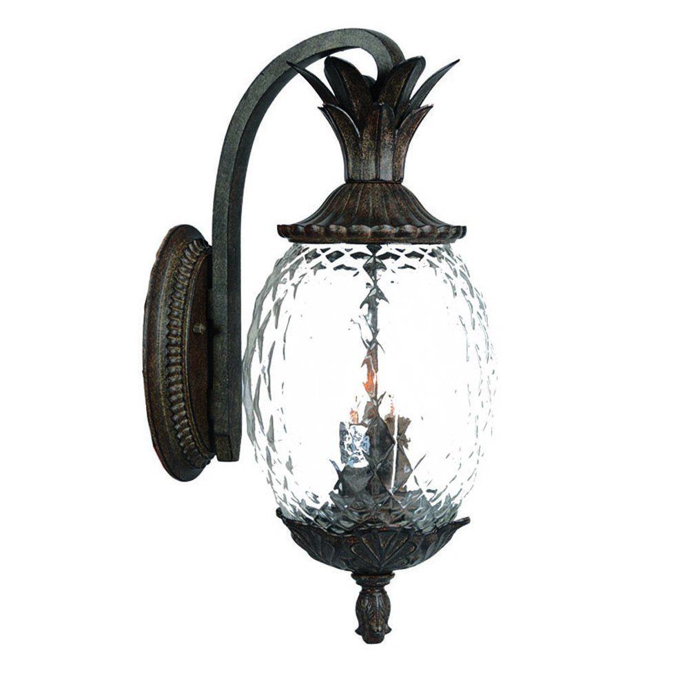 22" Black And Clear Metal and Glass Vanity Flush Mounted Sconce