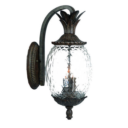 22" Black And Clear Metal and Glass Vanity Flush Mounted Sconce