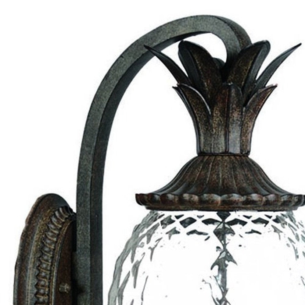 22" Black And Clear Metal and Glass Vanity Flush Mounted Sconce