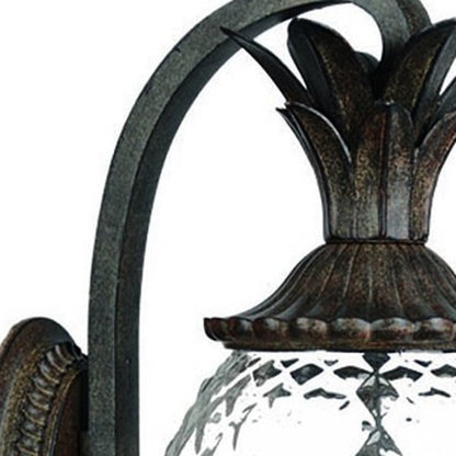 22" Black And Clear Metal and Glass Vanity Flush Mounted Sconce