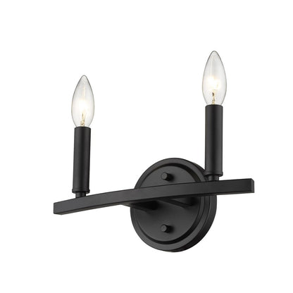 7" Black Metal Vanity Flush Mounted Sconce