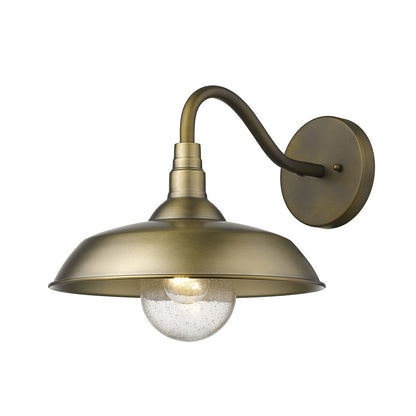 Antiqued Brass Seeded Dimmable Outdoor Hanging Light With Brass Shades