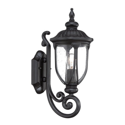 17" Black And Clear Metal and Glass Flush Mounted Sconce