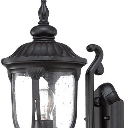 17" Black And Clear Metal and Glass Flush Mounted Sconce