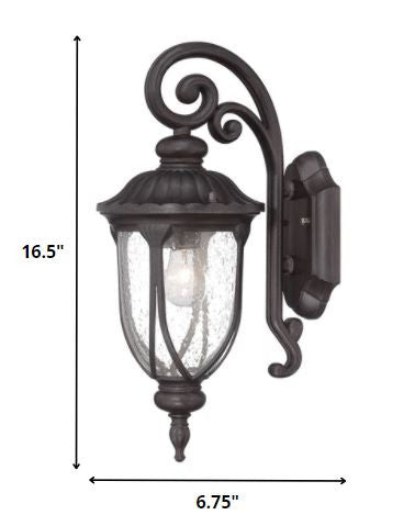 17" Black And Clear Metal Flush Mounted Sconce