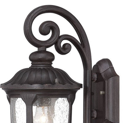 17" Black And Clear Metal Flush Mounted Sconce