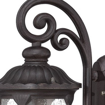 17" Black And Clear Metal Flush Mounted Sconce