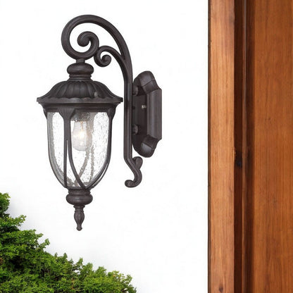 17" Black And Clear Metal Flush Mounted Sconce