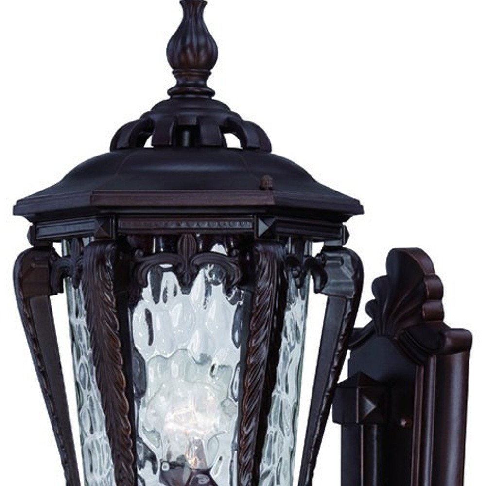 23" Black And Clear Metal and Glass Flush Mounted Sconce