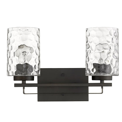 10" Black And Clear Metal Vanity Flush Mounted Sconce