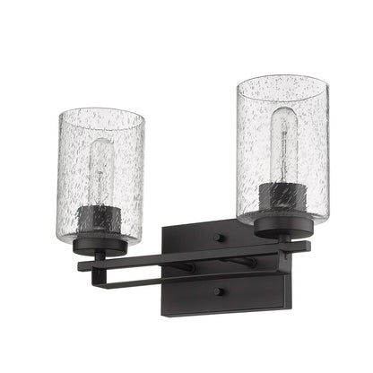 10" Black And Clear Metal Vanity Flush Mounted Sconce
