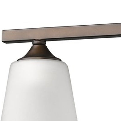 9" Bronze And White Metal and Glass Vanity Flush Mounted Sconce