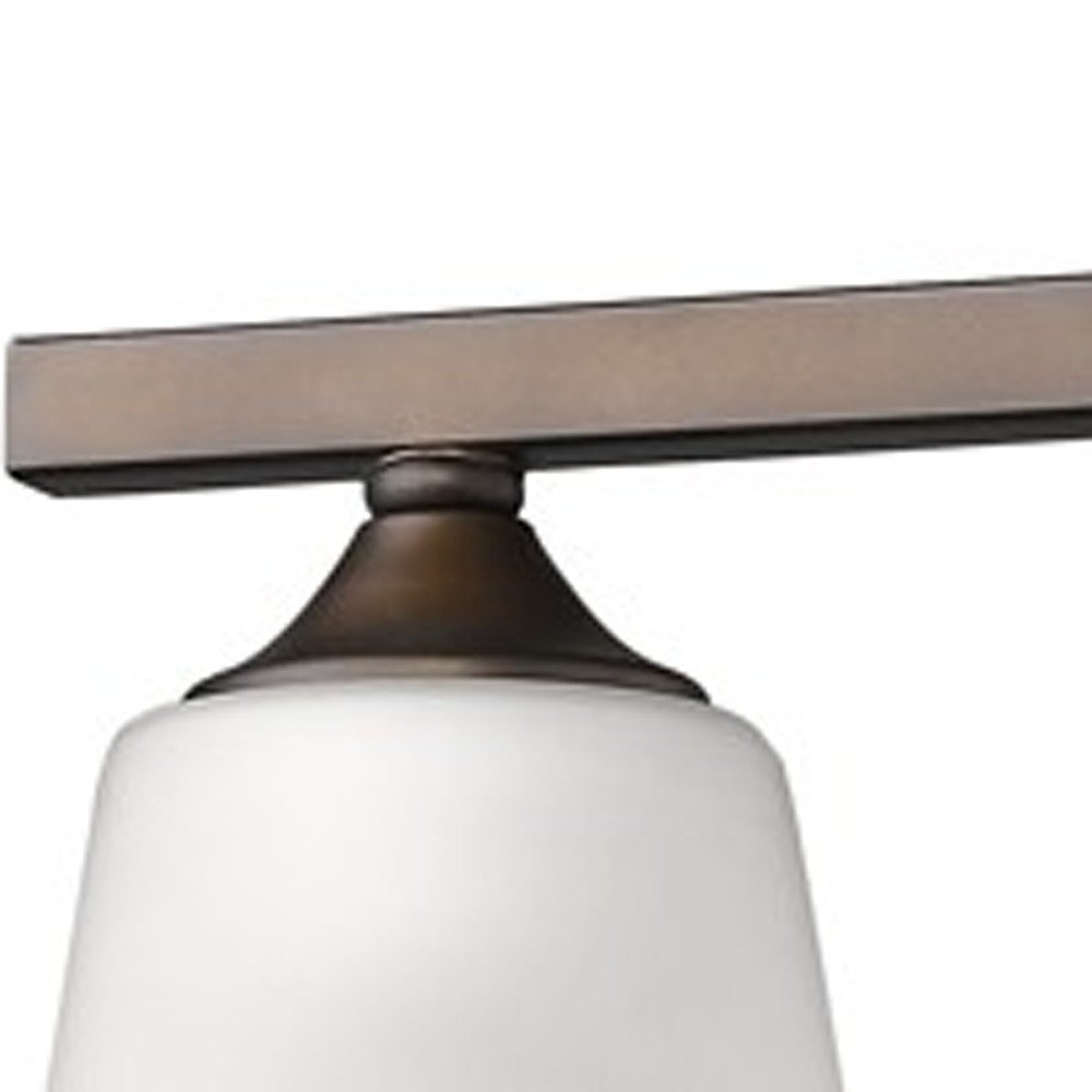 9" Bronze And White Metal and Glass Vanity Flush Mounted Sconce
