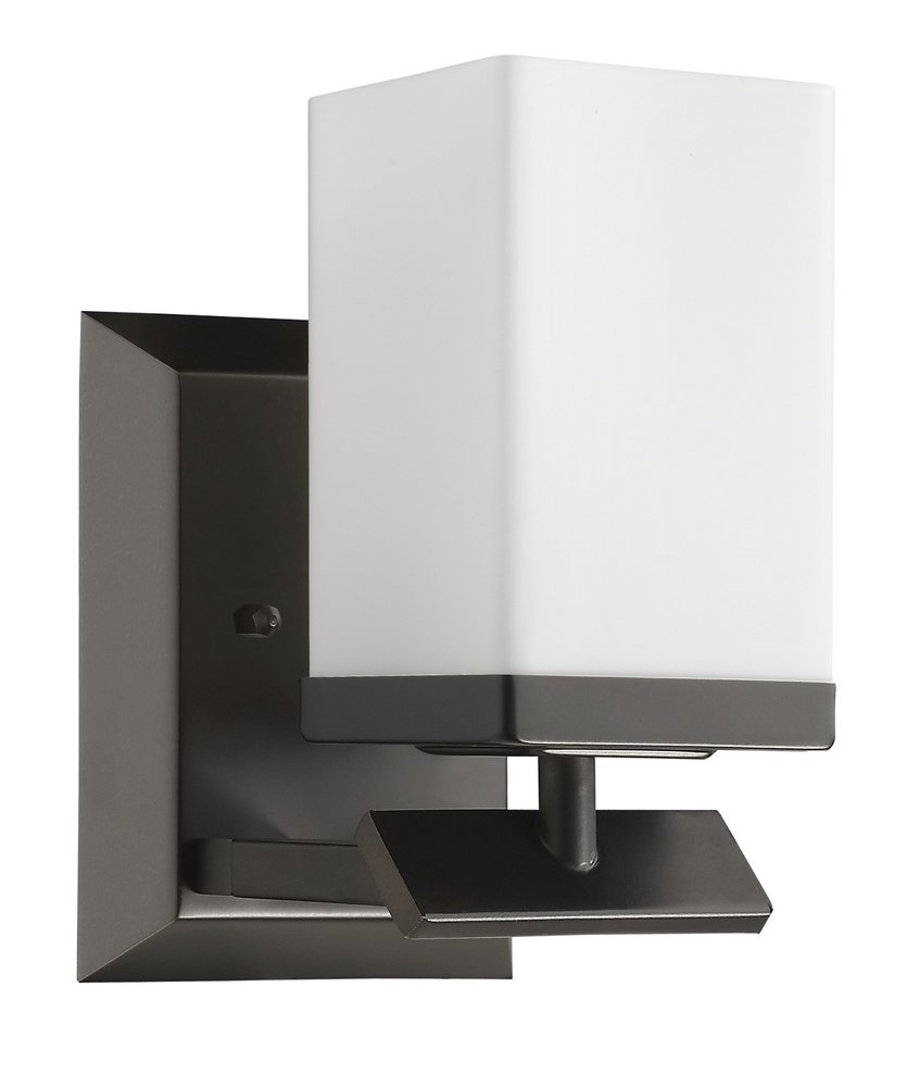 8" Black And White Metal Vanity Flush Mounted Sconce