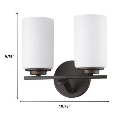 10" Black And White Metal Vanity Flush Mounted Sconce