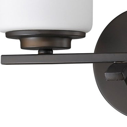 10" Black And White Metal Vanity Flush Mounted Sconce