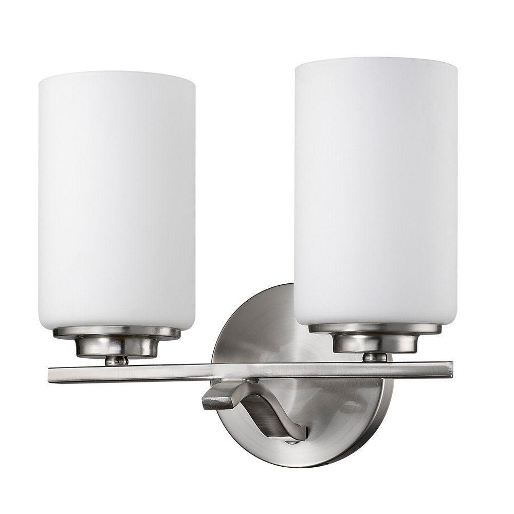10" Silver And White Metal Vanity Flush Mounted Sconce