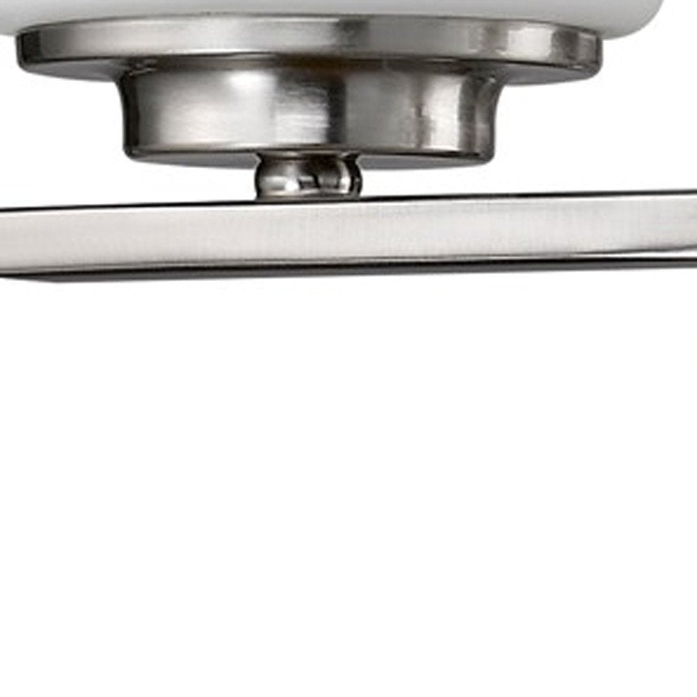 10" Silver And White Metal Vanity Flush Mounted Sconce