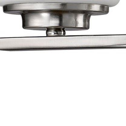 10" Silver And White Metal Vanity Flush Mounted Sconce