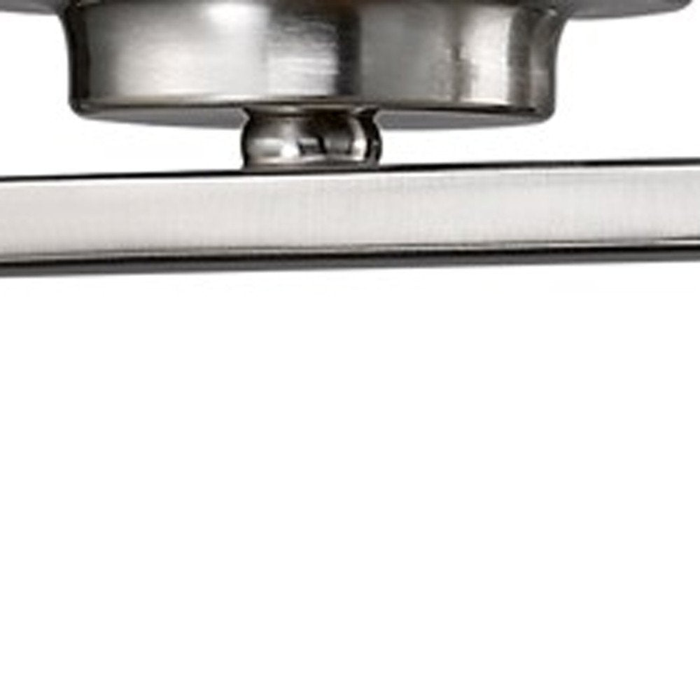 10" Silver And White Metal Vanity Flush Mounted Sconce