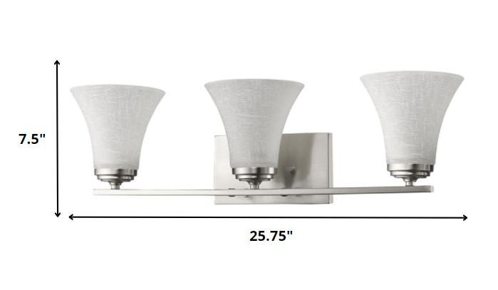 8" Silver And White Metal and Glass Vanity Flush Mounted Sconce