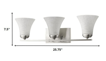 8" Silver And White Metal and Glass Vanity Flush Mounted Sconce