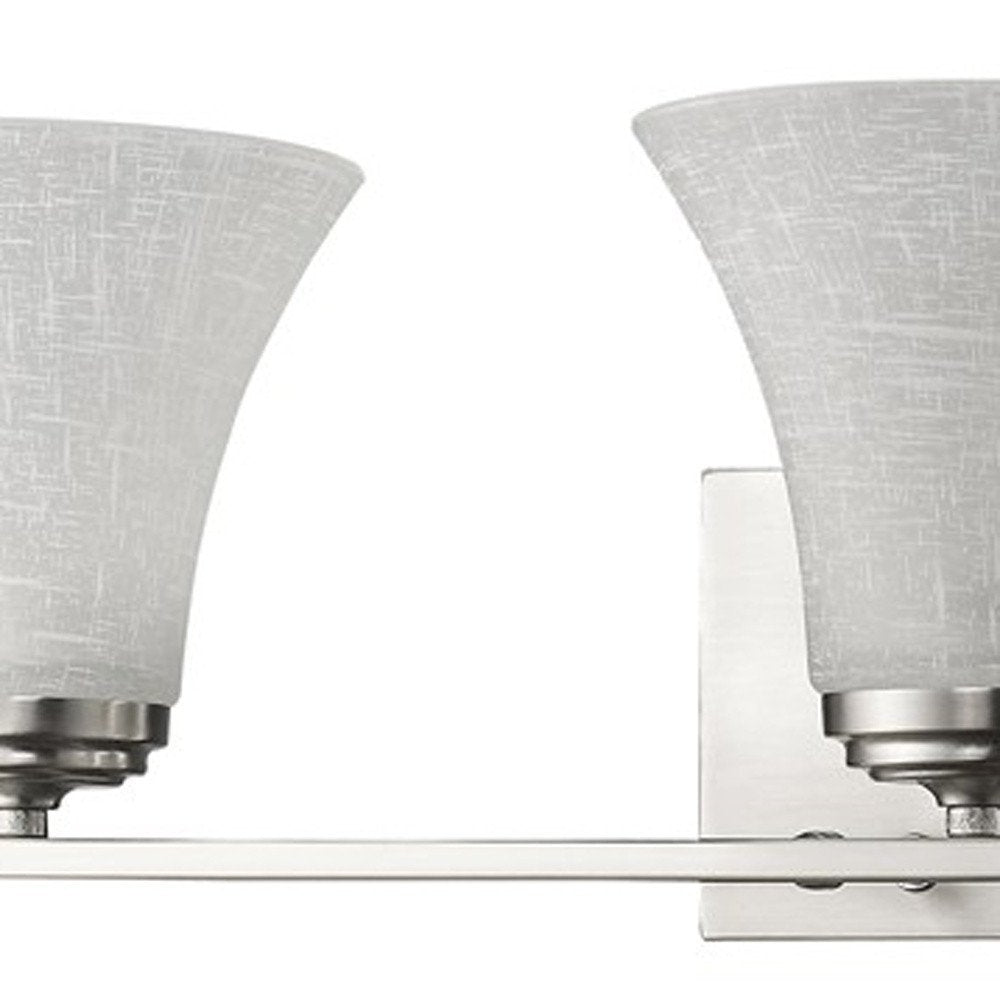 8" Silver And White Metal and Glass Vanity Flush Mounted Sconce