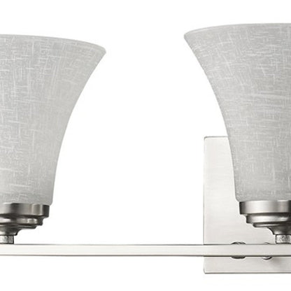 8" Silver And White Metal and Glass Vanity Flush Mounted Sconce
